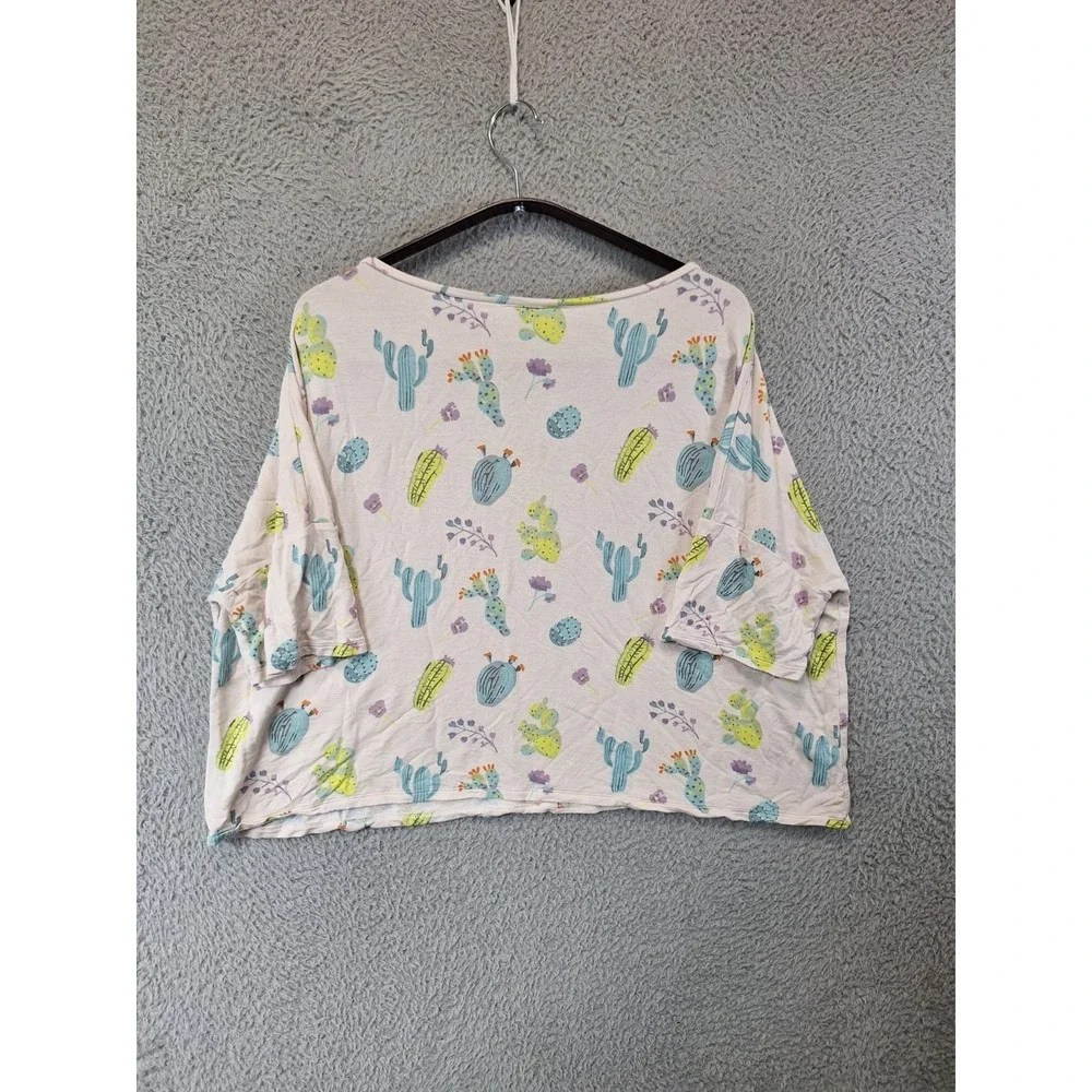 Honeydew Intimates 2 Piece Crop Top &‎ Shorts Womens L Multi Cactus Print Pajama